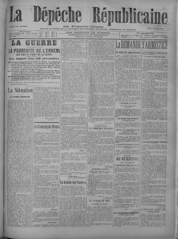 07/10/1918 - La Dépêche républicaine de Franche-Comté [Texte imprimé]