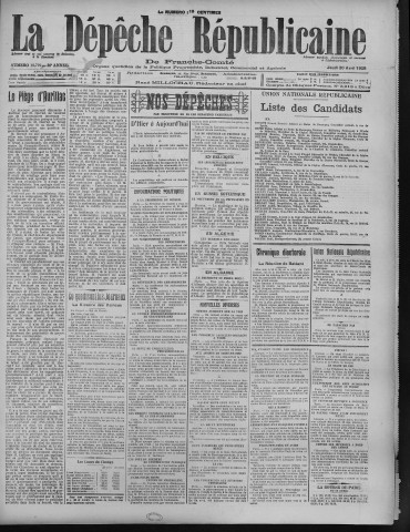 30/04/1925 - La Dépêche républicaine de Franche-Comté [Texte imprimé]