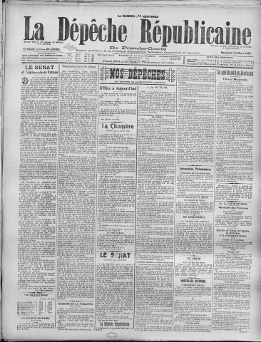 13/03/1925 - La Dépêche républicaine de Franche-Comté [Texte imprimé]