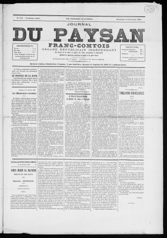 19/12/1886 - Le Paysan franc-comtois : 1884-1887