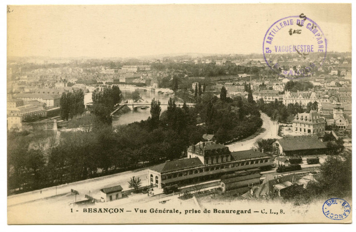 Besançon-les-Bains - Vue générale prise de Beauregard [image fixe] , Besançon : C.L.B., 1914/1930