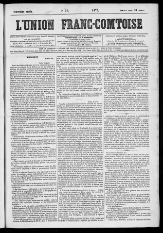 24/04/1875 - L'Union franc-comtoise [Texte imprimé]
