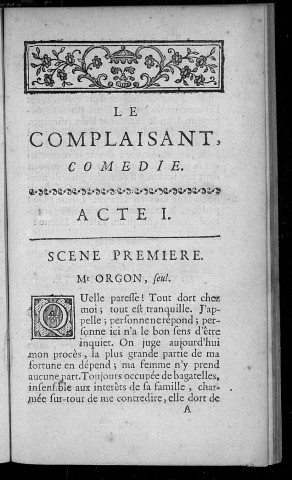 Le complaisant. Comédie en cinq actes