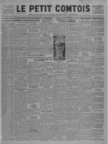 30/07/1943 - Le petit comtois [Texte imprimé] : journal républicain démocratique quotidien