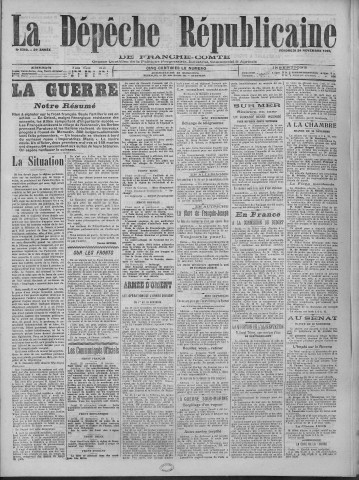 24/11/1916 - La Dépêche républicaine de Franche-Comté [Texte imprimé]
