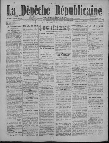22/03/1922 - La Dépêche républicaine de Franche-Comté [Texte imprimé]