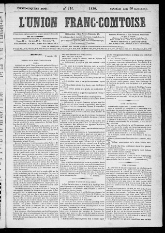 10/09/1880 - L'Union franc-comtoise [Texte imprimé]