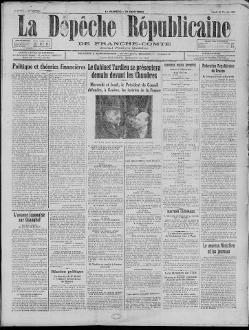 22/02/1932 - La Dépêche républicaine de Franche-Comté [Texte imprimé]