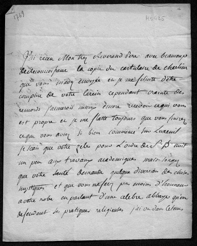 Ms 625 - Lettres de François-Nicolas-Eugène Droz à D. Grappin