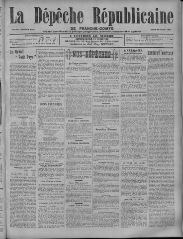 18/07/1910 - La Dépêche républicaine de Franche-Comté [Texte imprimé]