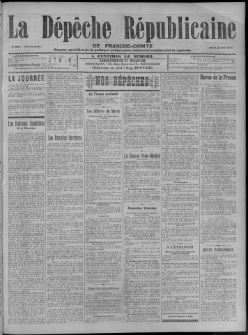 25/05/1911 - La Dépêche républicaine de Franche-Comté [Texte imprimé]