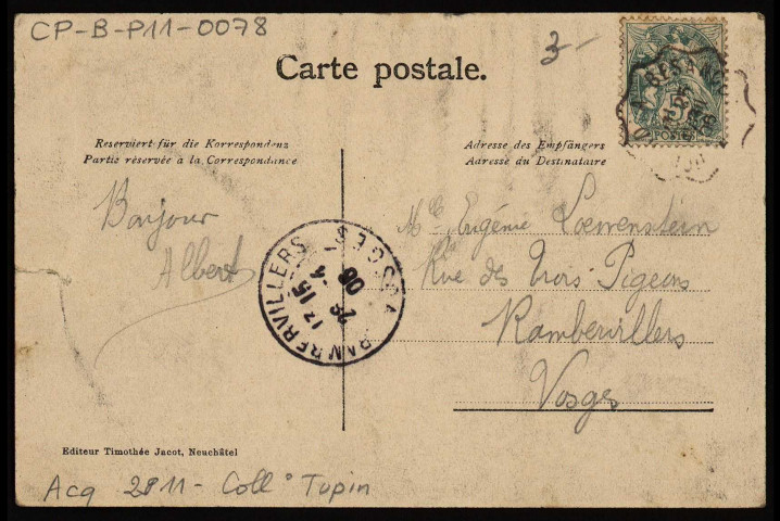 Salut de Besançon [image fixe] , Neuchâtel : Editeur Timothée Jacot, 1904/1906