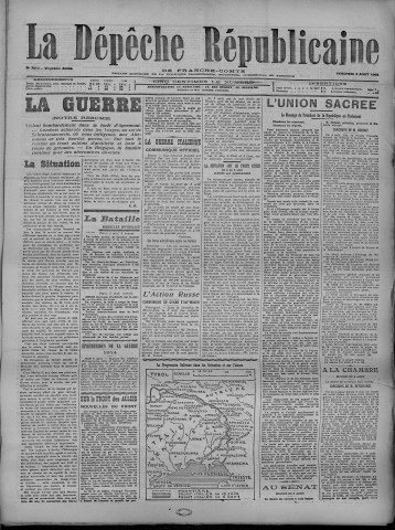 06/08/1915 - La Dépêche républicaine de Franche-Comté [Texte imprimé]