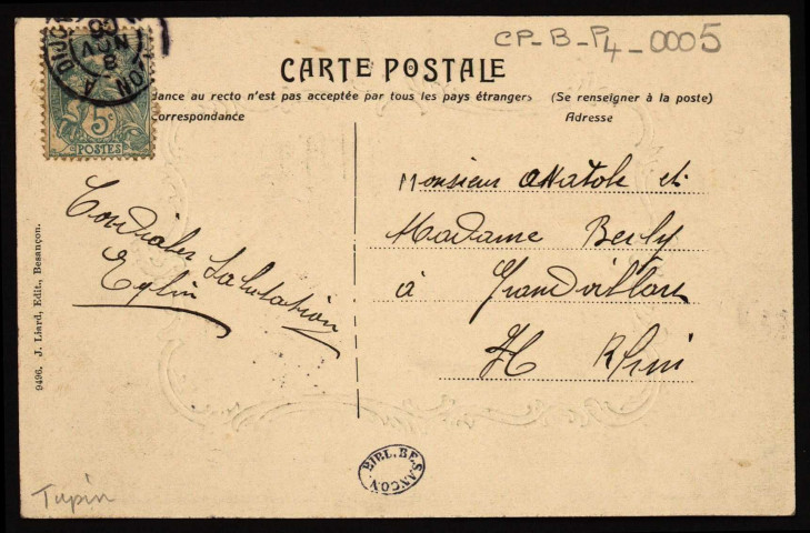 Besançon. Cathédrale et maison où est né Victor Hugo [image fixe] , Besançon : J. Liard, Edit., 1904-1906