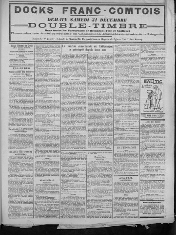 30/12/1921 - La Dépêche républicaine de Franche-Comté [Texte imprimé]