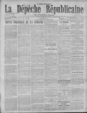 17/04/1921 - La Dépêche républicaine de Franche-Comté [Texte imprimé]