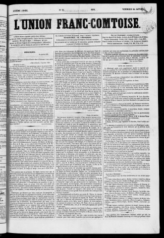24/01/1851 - L'Union franc-comtoise [Texte imprimé]