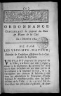 Ordonnance concernant la propreté des rues et places de la Cité, du 1er décembre 1784