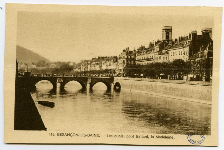 Besançon-les-Bains. - Les quais, pont Battant, la Madeleine [image fixe] , Besançon : Hélio Pequignot, 1930/1950