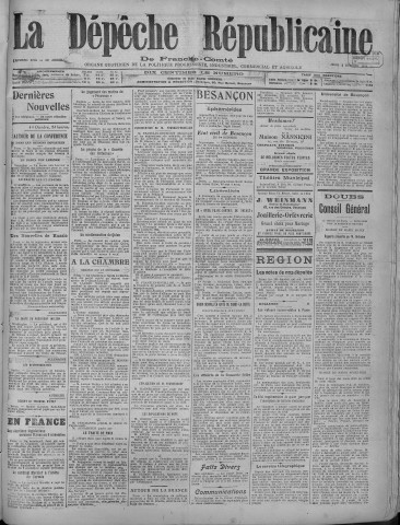 02/10/1919 - La Dépêche républicaine de Franche-Comté [Texte imprimé]