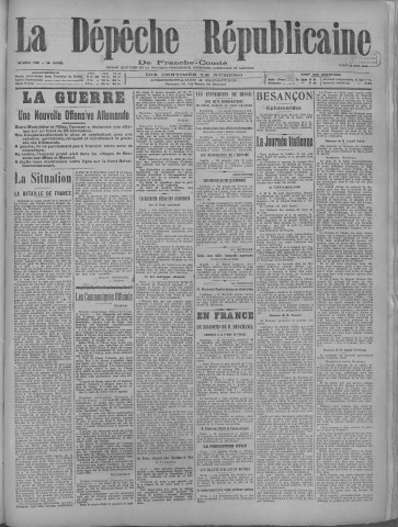 10/06/1918 - La Dépêche républicaine de Franche-Comté [Texte imprimé]