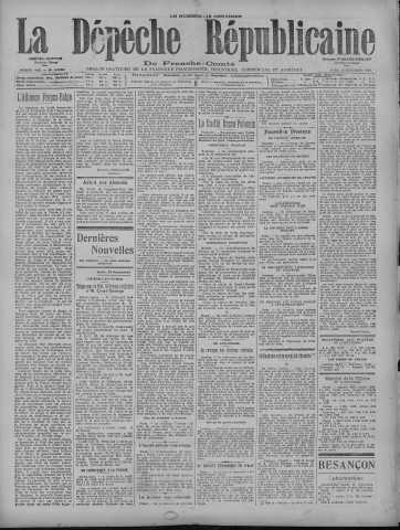 14/09/1920 - La Dépêche républicaine de Franche-Comté [Texte imprimé]