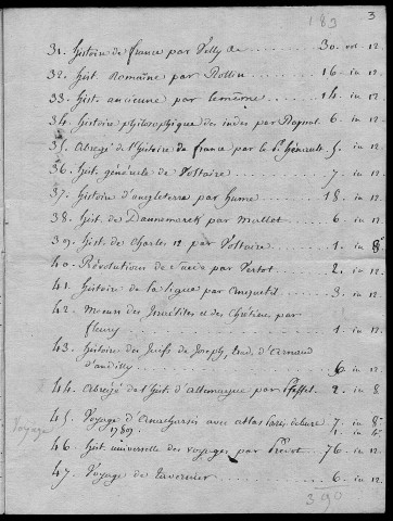 Ms Z 623 - Louis Coste. Documents concernant des bibliothèques comtoises, 1799-1807.