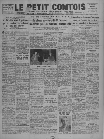 17/11/1938 - Le petit comtois [Texte imprimé] : journal républicain démocratique quotidien