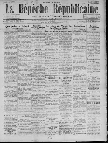 26/07/1933 - La Dépêche républicaine de Franche-Comté [Texte imprimé]