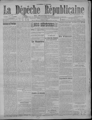 25/01/1923 - La Dépêche républicaine de Franche-Comté [Texte imprimé]