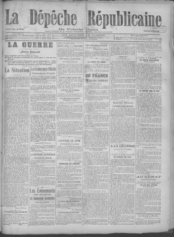 01/03/1918 - La Dépêche républicaine de Franche-Comté [Texte imprimé]