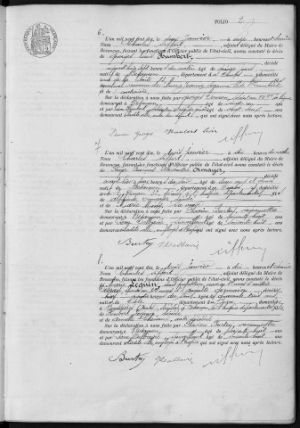 Registre des décès, 1910