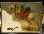 Étude de cheval harnaché, d'après Antoine Jean Gros (anciennement intitulé "Cheval de Mustapha Pacha" et considéré par erreur comme une étude par Antoine-Jean GROS pour "La bataille d'Aboukir" (Musée de Versailles, inv. 5065) )