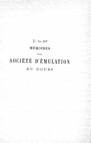 01/01/1912 - Mémoires de la Société d'émulation du Doubs [Texte imprimé]