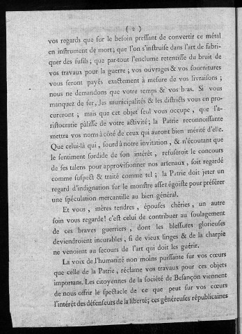 Adresse du Conseil général du département du Doubs, aux municipalités et citoyens de son ressort, pour provoquer l'exécution des articles Ier et V de la loi du 23 août 1793