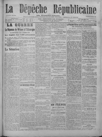 25/10/1918 - La Dépêche républicaine de Franche-Comté [Texte imprimé]