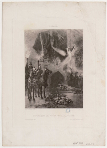 Funérailles de Victor Hugo - La veillée [image fixe] / G. Clairin ; Héliog. Schwartzweber Schiltz & Cie.  ; Imp. Dorval , Paris : Alph. Piaget Editeur, 1887