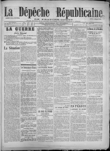 09/07/1917 - La Dépêche républicaine de Franche-Comté [Texte imprimé]