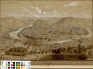 Besançon, vue prise au-dessus de la Porte Battant [dessin] / Alfred guesdon , [Besançon] : [A. Guesdon], 1852