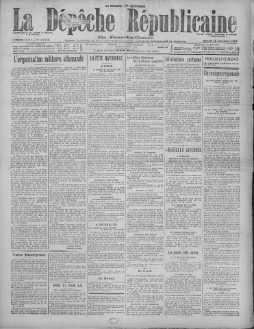 12/11/1927 - La Dépêche républicaine de Franche-Comté [Texte imprimé]