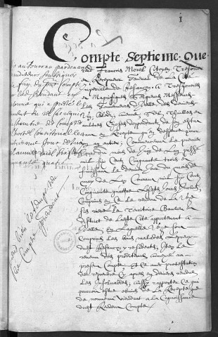 Comptes de la Ville de Besançon, recettes et dépenses, Compte de François Morel (1er juin 163 - 31 mai 1654)