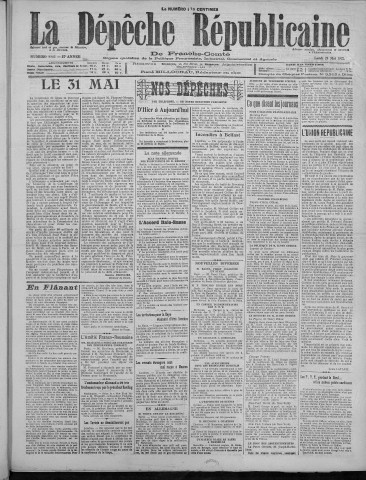 29/05/1922 - La Dépêche républicaine de Franche-Comté [Texte imprimé]