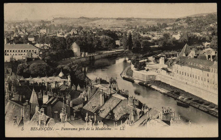 Besançon - Panorama pris de la Madeleine [image fixe] , Besancon : LL, 1904/1921