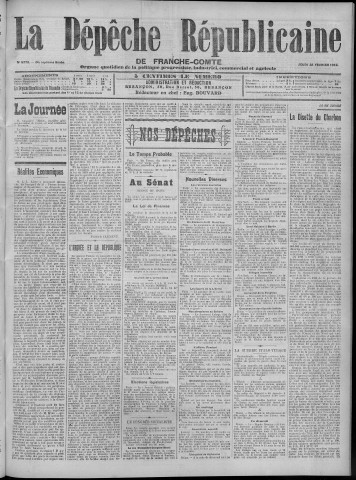 22/02/1912 - La Dépêche républicaine de Franche-Comté [Texte imprimé]