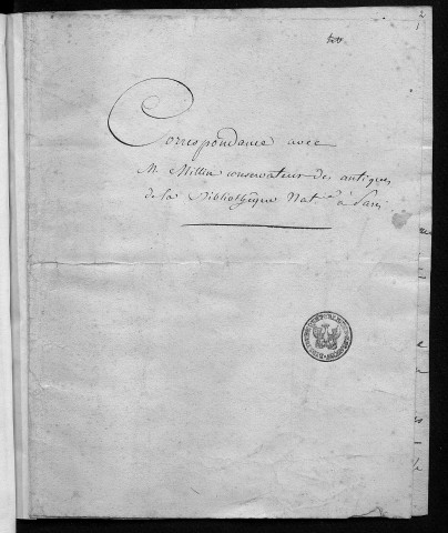 Ms 629 - Lettres écrites à Louis Coste, bibliothécaire de Besançon, de 1802 à 1811, par Millin, Bernard d'Héry, Girault d'Auxonne, Leschevin de Précour, Baudot aîné, etc.