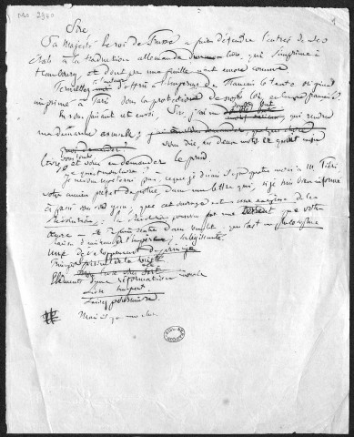 Ms 2940 : Tome VII - Lettres et brouillons de lettres envoyées par P.-J. Proudhon : Napoléon à Vicaire