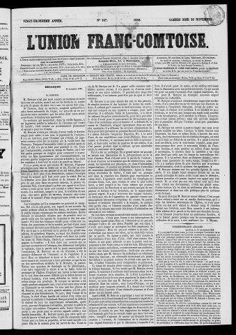28/11/1868 - L'Union franc-comtoise [Texte imprimé]