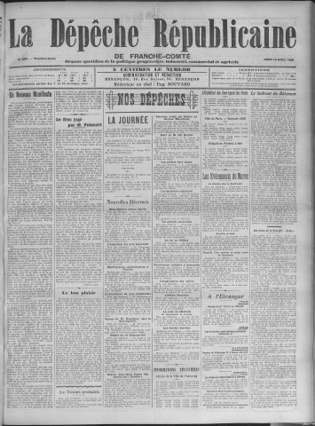 16/04/1908 - La Dépêche républicaine de Franche-Comté [Texte imprimé]