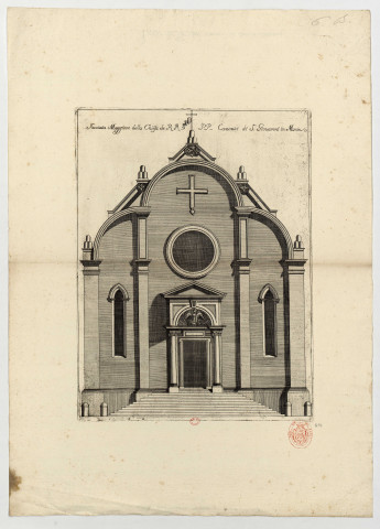 Facciata maggiore della chiesa de R.R. P.P. canonici di S. Giovanni in Monte [Image fixe] , 1700/1779