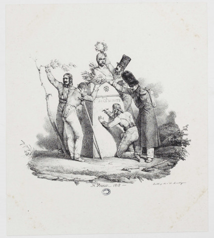 [Monument funéraire en l'honneur du Colonel Moncey] [image fixe] / Lithog. de C. Lasteyrie  ; H. Vernet 1818